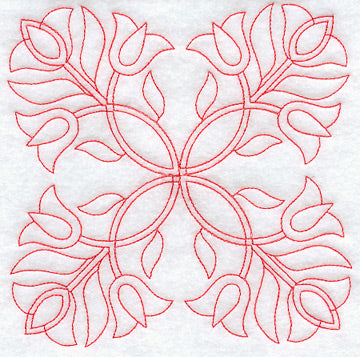 Triple Tulips Quilting Square (Double Run)