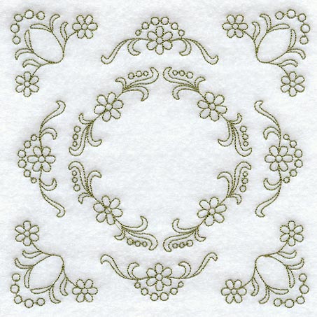 Heirloom Daisy Quilting Square (Double Run)