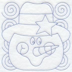 Snowman Face Quilting Square (Double Run)