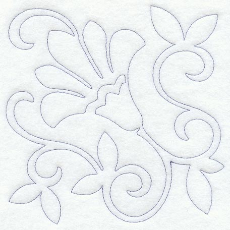 Country Home Flower Quilting Square (Single Run)