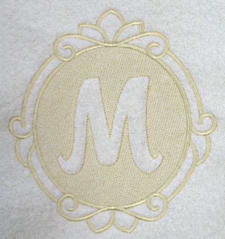 Script Letter M - 7.8 Inch (Embossed)