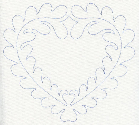 Feather Quilting Heart (Single Run)