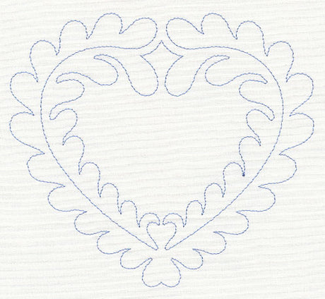 Feather Quilting Heart (Single Run)