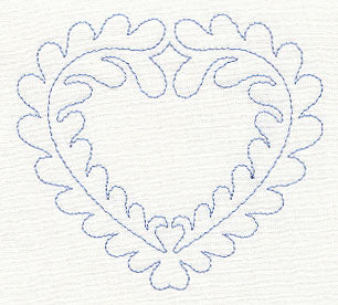 Feather Quilting Heart (Single Run)