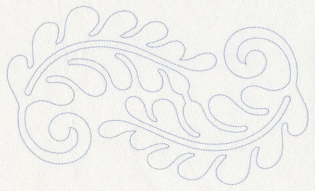 Feather Quilting Curled Feather Pair (Single Run)