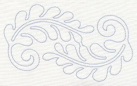 Feather Quilting Curled Feather Pair (Single Run)