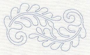 Feather Quilting Curled Feather Pair (Single Run)