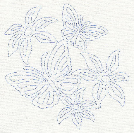 Floral Flight Quilting Motif (Single Run)