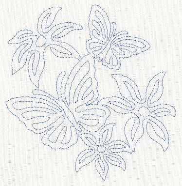 Floral Flight Quilting Motif (Single Run)