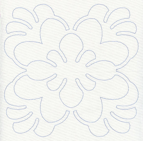Feather Quilting Ornate Square (Single Run)