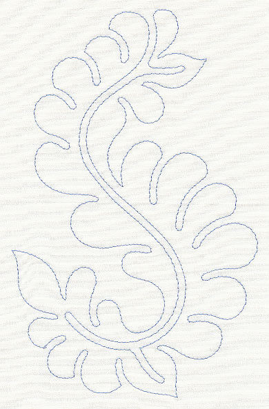 Feather Quilting Wavy Leaf (Single Run)