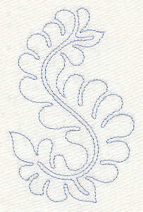 Feather Quilting Wavy Leaf (Single Run)