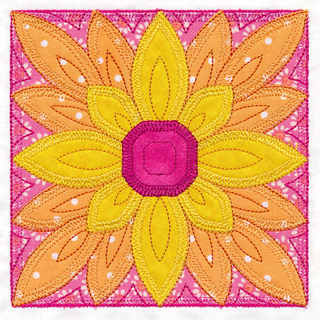 Flowers in Bloom Quilt Block 1 (In-the-Hoop)