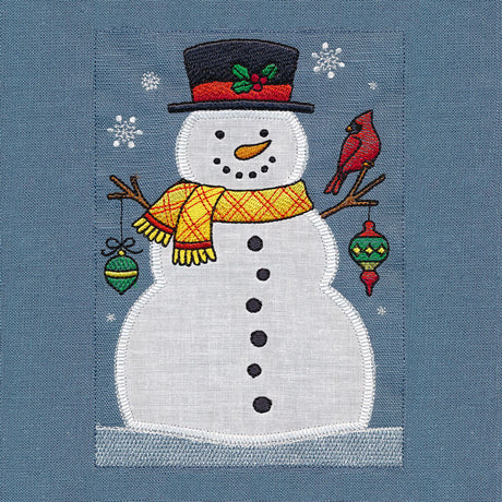 Winter Snowman Build-A-Scene Square 1 (Applique)