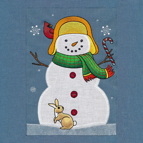 Winter Snowman Build-A-Scene Square 3 (Applique)