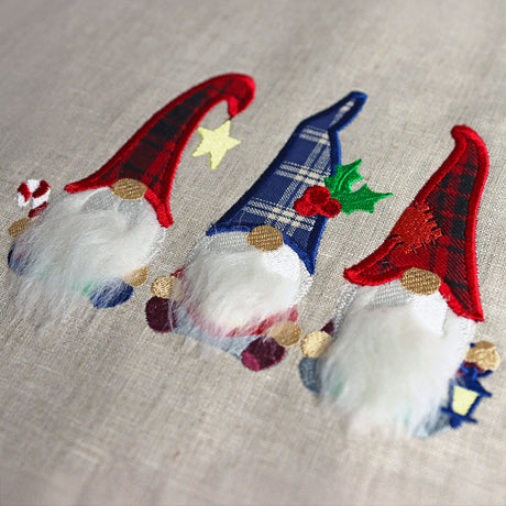 Fluffy Christmas Gnome Trio (Applique)