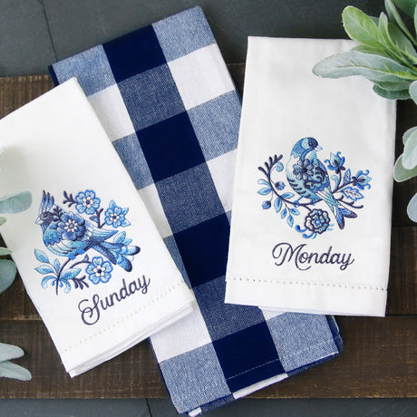 A Days of the Week Delft Blue Birds Design Pack