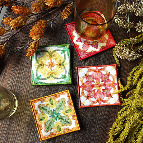 Color Theory Fall Square Coasters (In-the-Hoop) Design Pack