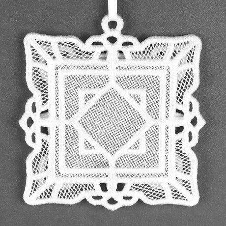 Sweet Moments Square Frame Ornament (Lace)