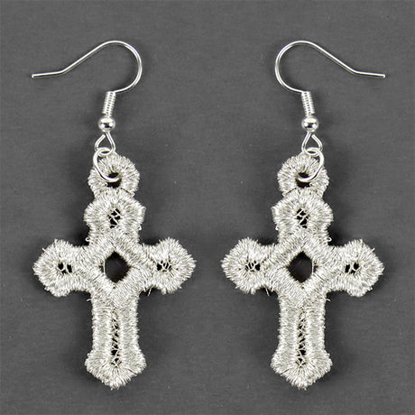 Blessed Cross Earrings (Miniature Lace)