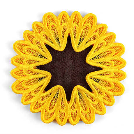 Sweet Sunflower Wine Glass Coaster (Lace)
