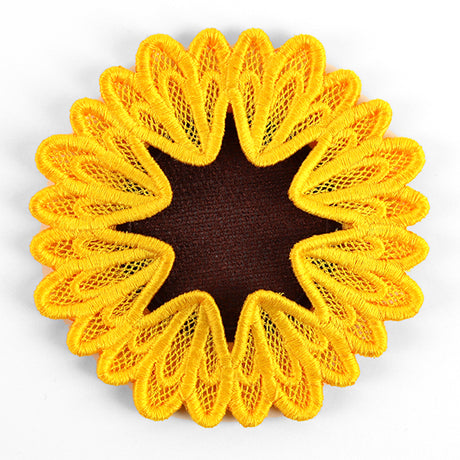 Sweet Sunflower Wine Glass Coaster (Lace)