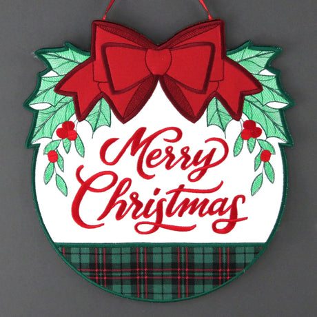 Merry Christmas Wreath Sign (In-the-Hoop)