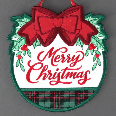 Merry Christmas Wreath Sign (In-the-Hoop)