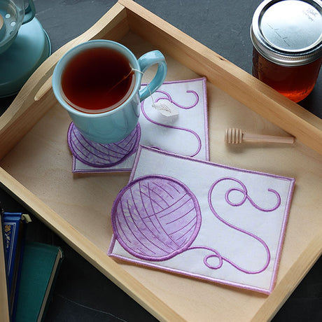 Yarn Ball Mug Rug (In-the-Hoop)