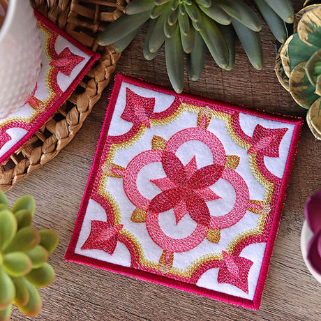 Geometric Color Theory Square Coaster (In-the-Hoop)