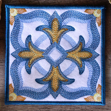 Flourishing Color Theory Square Coaster (In-the-Hoop)