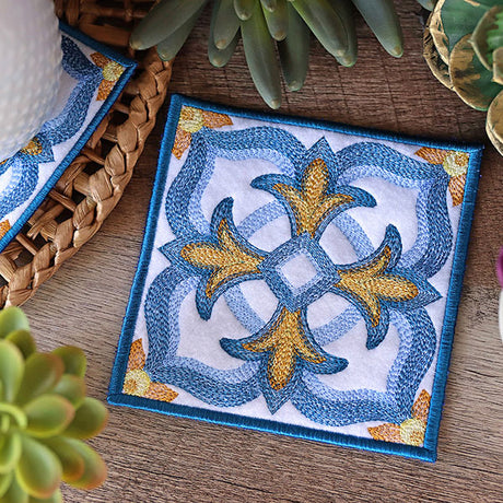Flourishing Color Theory Square Coaster (In-the-Hoop)