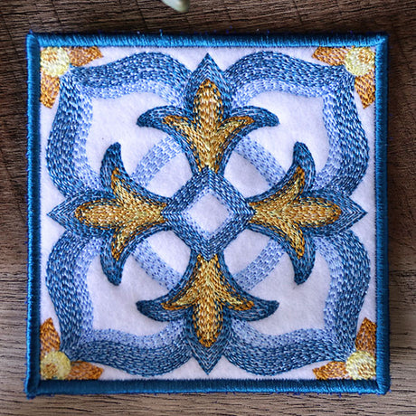 Flourishing Color Theory Square Coaster (In-the-Hoop)