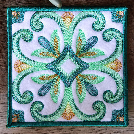 Elegant Color Theory Square Coaster (In-the-Hoop)