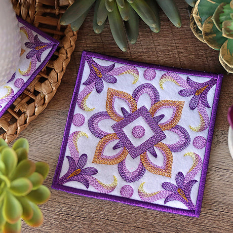 Blooming Color Theory Square Coaster (In-the-Hoop)