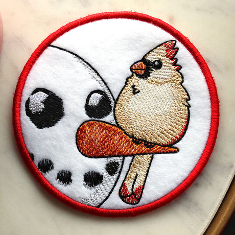 Sweet Peeking Snowman with Female Cardinal Coaster (In-the-Hoop)