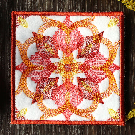 Golden Color Theory Square Coaster (In-the-Hoop)