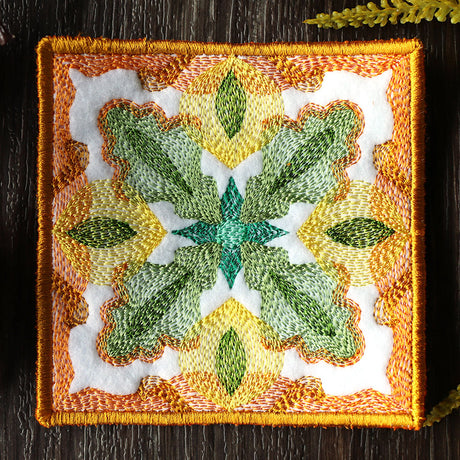 Vibrant Color Theory Square Coaster (In-the-Hoop)