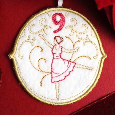 Regal 12 Days of Christmas - Nine Ladies Dancing Ornament (In-the-Hoop)