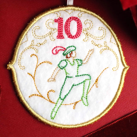 Regal 12 Days of Christmas - Ten Lords-A-Leaping Ornament (In-the-Hoop)