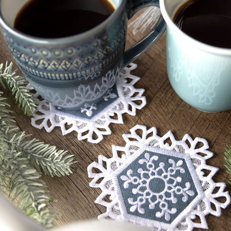Lace Edge Snowflake Coaster 4 (In-the-Hoop)