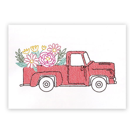 Retro Truck and Blooms (Cardstock)