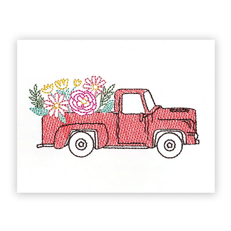 Retro Truck and Blooms (Cardstock)