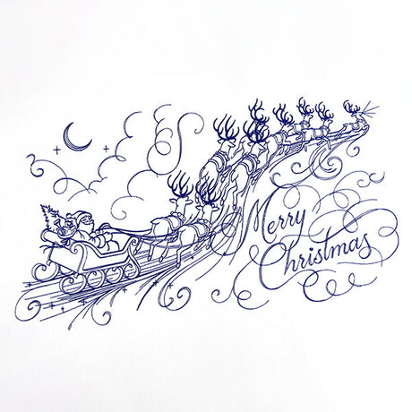 Santa's Flight in Calligraphy