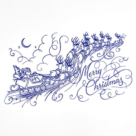 Santa's Flight in Calligraphy