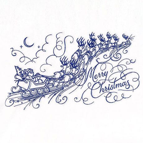 Santa's Flight in Calligraphy