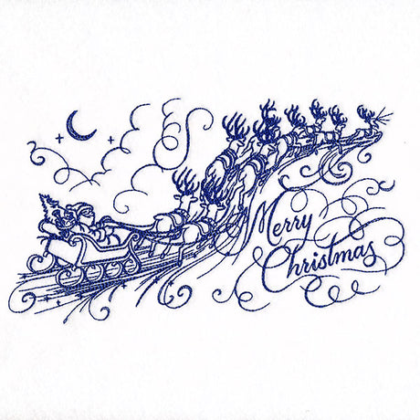 Santa's Flight in Calligraphy