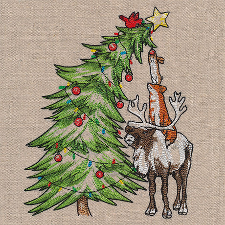 Decorating for Christmas Animal Stack