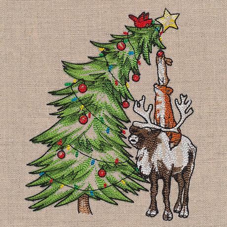 Decorating for Christmas Animal Stack