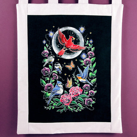 Midnight Garden & Birds Scene